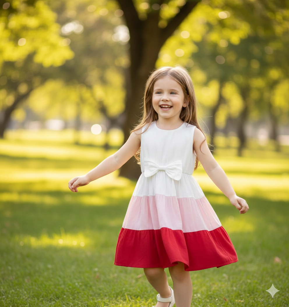 Vestido Infantil babado 3 Cores