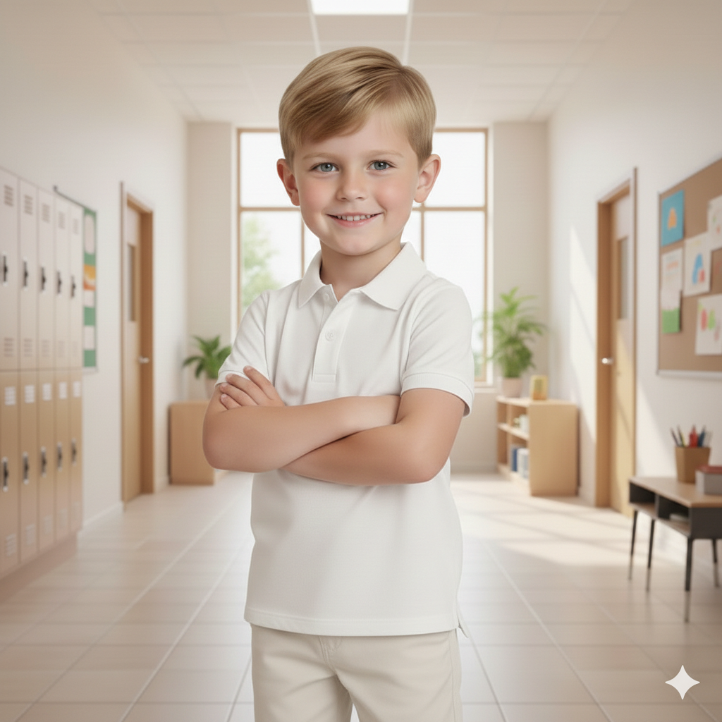 Conjunto camiseta polo branco